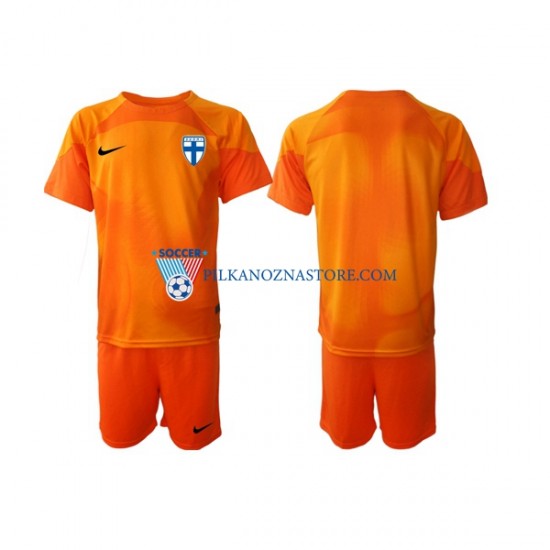 Strój Bramkarski Finlandia dla Dzieci Koszulka Domowy 2022-2023 Krótkie Rękawy