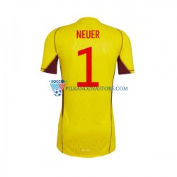 Strój Bramkarski Niemcy Manuel Neuer 1 Koszulka Męska Wyjazdowy MŚ 2022 Krótkie Rękawy