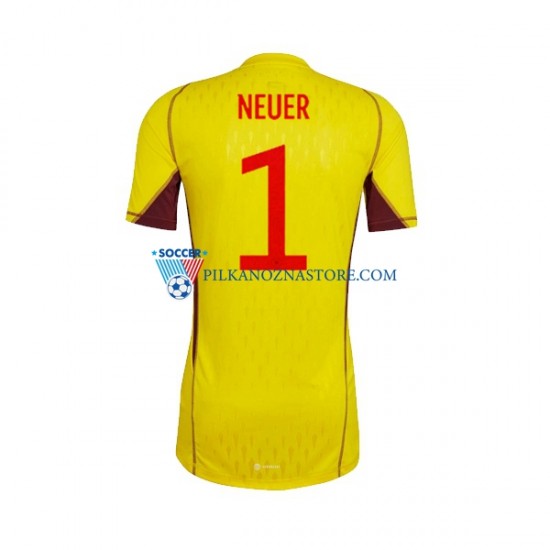 Strój Bramkarski Niemcy Manuel Neuer 1 Koszulka Męska Wyjazdowy MŚ 2022 Krótkie Rękawy