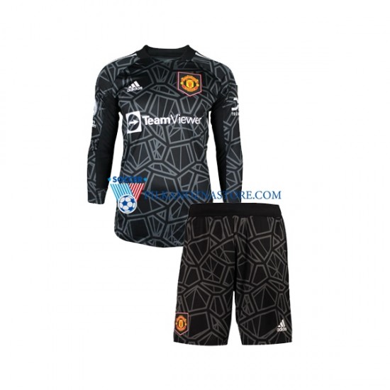 Strój Bramkarski Manchester United dla Dzieci Koszulka Wyjazdowy 2022-2023 Długie Rękawy