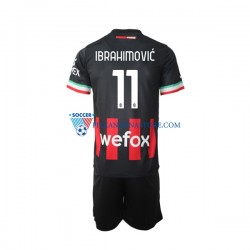 AC Milan dla Dzieci Ibrahimović 11 Koszulka Domowy 2022-2023 Krótkie Rękawy