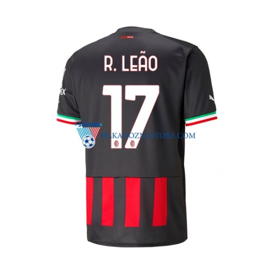 AC Milan Rafael Leao 17 Koszulka Męska Domowy 2022-2023 Krótkie Rękawy