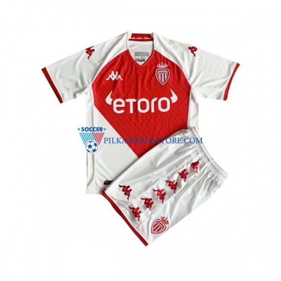 AS Monaco dla Dzieci Koszulka Domowy 2022-2023 Krótkie Rękawy