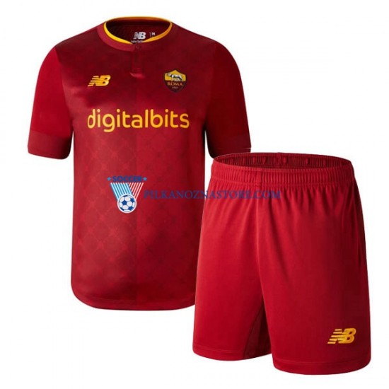 AS Roma dla Dzieci Koszulka Domowy 2022-2023 Krótkie Rękawy