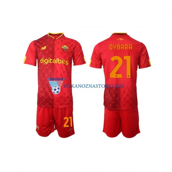 AS Roma dla Dzieci Paulo Dybala 21 Koszulka Domowy 2022-2023 Krótkie Rękawy