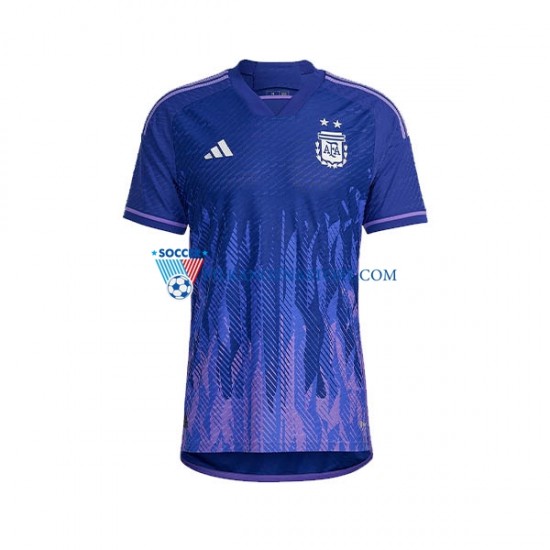 Argentyna Koszulka Męska Wyjazdowy MŚ 2022 Krótkie Rękawy