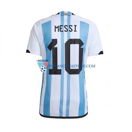 Argentyna Lionel Messi 10 Koszulka Męska Domowy MŚ 2022 Krótkie Rękawy