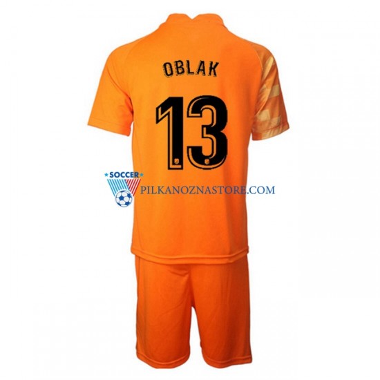 Strój Bramkarski Atlético Madryt dla Dzieci Jan Oblak 13 Koszulka Domowy 2021-2022 Krótkie Rękawy
