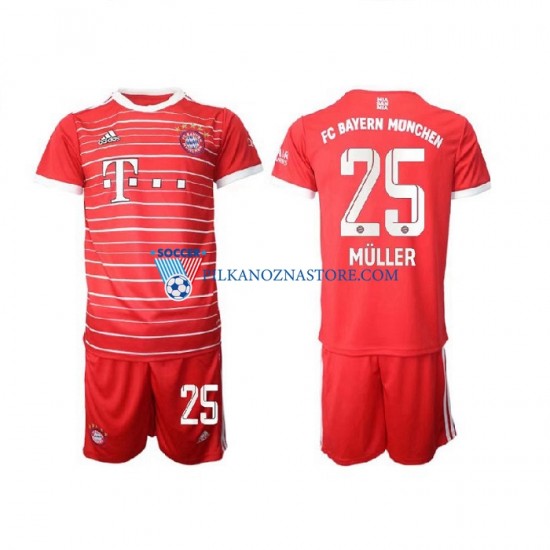 Bayern Monachium dla Dzieci Muller 25 Koszulka Domowy 2022-2023 Krótkie Rękawy