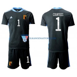 Strój Bramkarski Belgia dla Dzieci Thibaut Courtois 1 Euro 2020 Koszulka Domowy Krótkie Rękawy