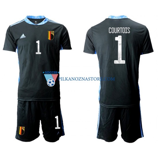 Strój Bramkarski Belgia dla Dzieci Thibaut Courtois 1 Euro 2020 Koszulka Domowy Krótkie Rękawy