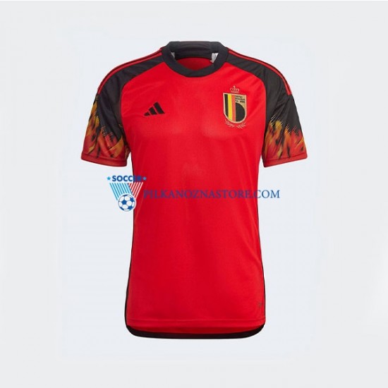 Belgia Koszulka Męska Domowy MŚ 2022 Krótkie Rękawy