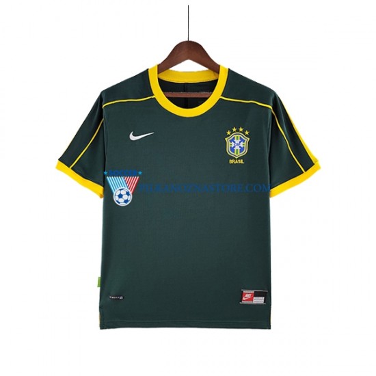 Strój Bramkarski Brazylia Retro Koszulka Męska Wyjazdowy 1998 Krótkie Rękawy