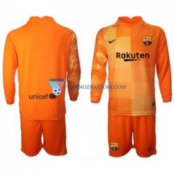 Strój Bramkarski FC Barcelona dla Dzieci Koszulka Domowy 2021-2022 Długie Rękawy