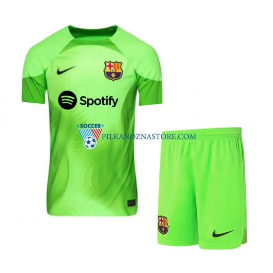 Strój Bramkarski FC Barcelona dla Dzieci Koszulka Domowy 2022-2023 Krótkie Rękawy