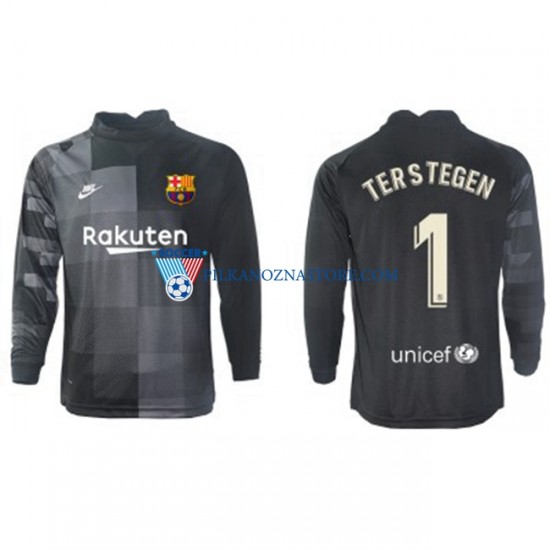 Strój Bramkarski FC Barcelona Ter Stegen 1 Koszulka Męska Wyjazdowy 2021-2022 Długie Rękawy