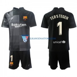 Strój Bramkarski FC Barcelona dla Dzieci Ter Stegen 1 Koszulka Wyjazdowy 2021-2022 Krótkie Rękawy
