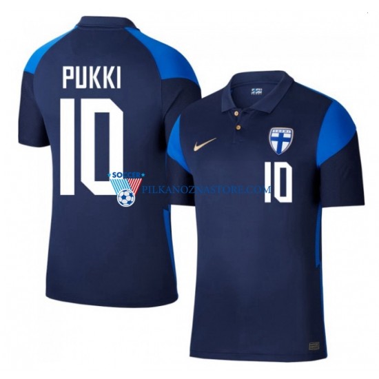Finlandia Teemu Pukki 10 Euro 2020 Koszulka Męska Wyjazdowy Krótkie Rękawy