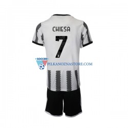 Juventus dla Dzieci Chiesa 7 Koszulka Domowy 2022-2023 Krótkie Rękawy
