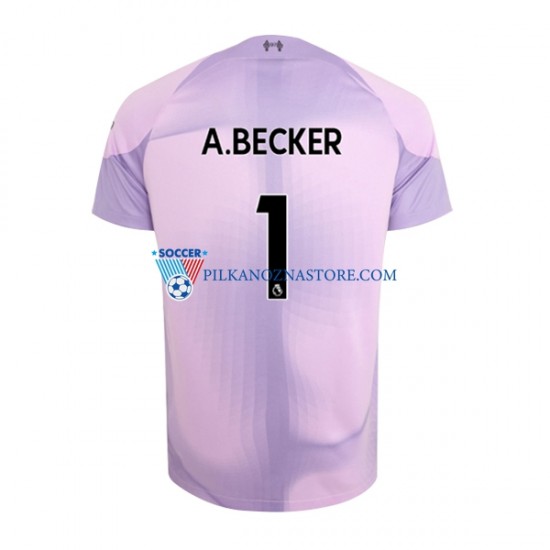 Strój Bramkarski Liverpool Alisson Becker 1 Koszulka Męska Domowy 2022-2023 Krótkie Rękawy