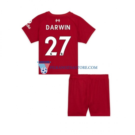 Liverpool dla Dzieci Darwin Nunez 27 Koszulka Domowy 2022-2023 Krótkie Rękawy