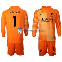 Strój Bramkarski Liverpool dla Dzieci A.BECKER 1 Koszulka Czwarty 2021-2022 Długie Rękawy