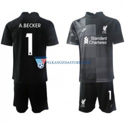 Strój Bramkarski Liverpool dla Dzieci Alisson Becker 1 Koszulka Trzeci 2021-2022 Krótkie Rękawy
