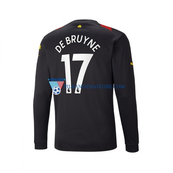 Manchester City De Bruyne 17 Koszulka Męska Wyjazdowy 2022-2023 Długie Rękawy