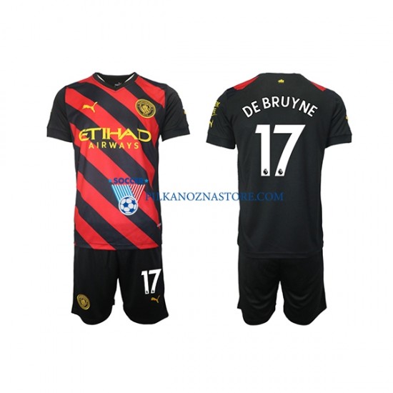 Manchester City dla Dzieci De Bruyne 17 Koszulka Wyjazdowy 2022-2023 Krótkie Rękawy