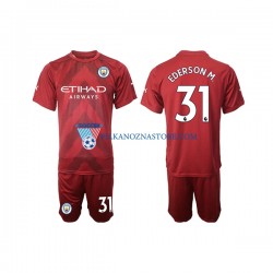 Strój Bramkarski Manchester City dla Dzieci Ederson M. 31 Koszulka Domowy 2022-2023 Krótkie Rękawy