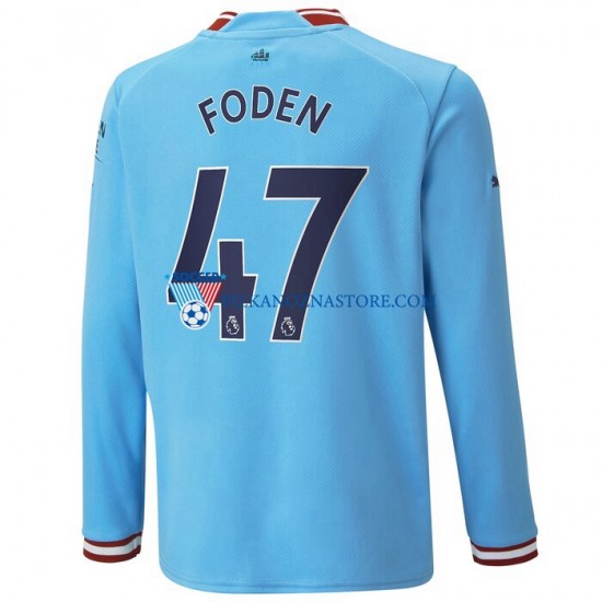 Manchester City Foden 47 Koszulka Męska Domowy 2022-2023 Długie Rękawy