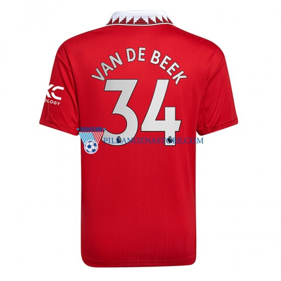 Manchester United Donny van de Beek 34 Koszulka Męska Domowy 2022-2023 Krótkie Rękawy