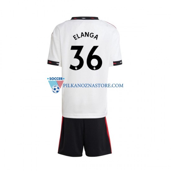 Manchester United dla Dzieci Elanga 36 Koszulka Wyjazdowy 2022-2023 Krótkie Rękawy