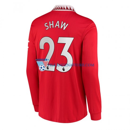 Manchester United Luke Shaw 23 Koszulka Męska Domowy 2022-2023 Długie Rękawy