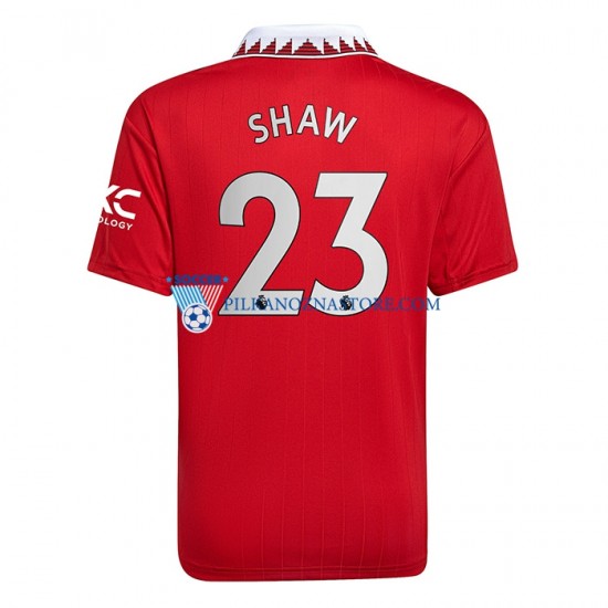 Manchester United Luke Shaw 23 Koszulka Męska Domowy 2022-2023 Krótkie Rękawy