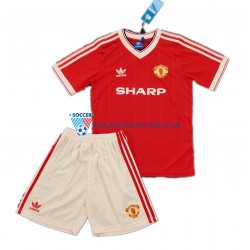 Manchester United dla Dzieci 1984 Retro Koszulka Domowy Krótkie Rękawy