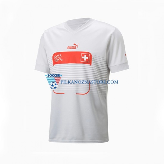 Szwajcaria Koszulka Męska Wyjazdowy MŚ 2022 Krótkie Rękawy