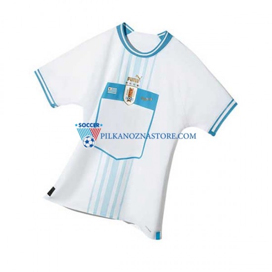 Urugwaj Koszulka Męska Wyjazdowy MŚ 2022 Krótkie Rękawy