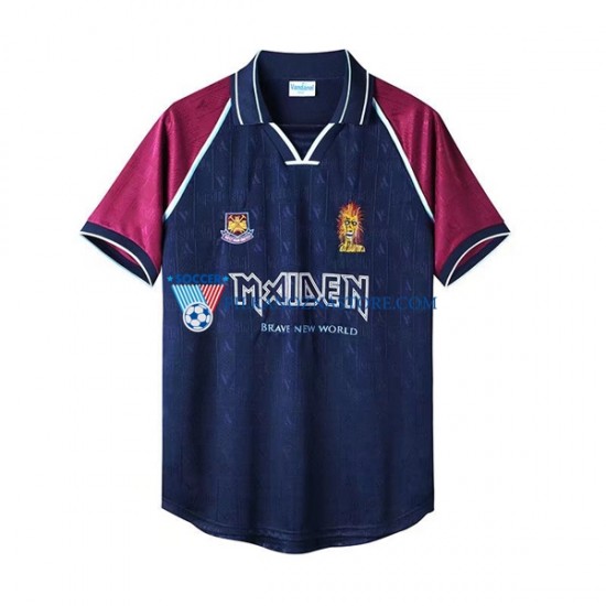 West Ham United Iron Maiden Retro Koszulka Męska Domowy 1999 Krótkie Rękawy