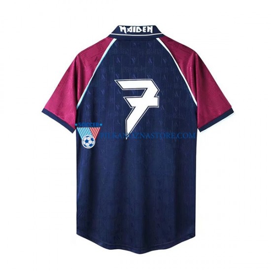 West Ham United Iron Maiden Retro Koszulka Męska Domowy 1999 Krótkie Rękawy