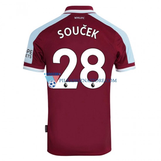 West United Tomas Soucek 28 Koszulka Męska Domowy 2021-2022 Krótkie Rękawy