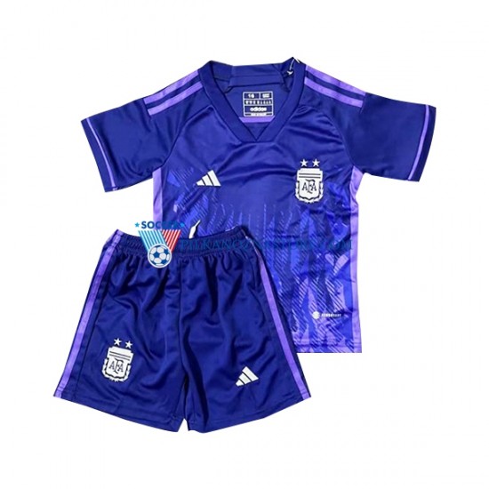 Argentyna dla Dzieci Koszulka Wyjazdowy MŚ 2022 Krótkie Rękawy