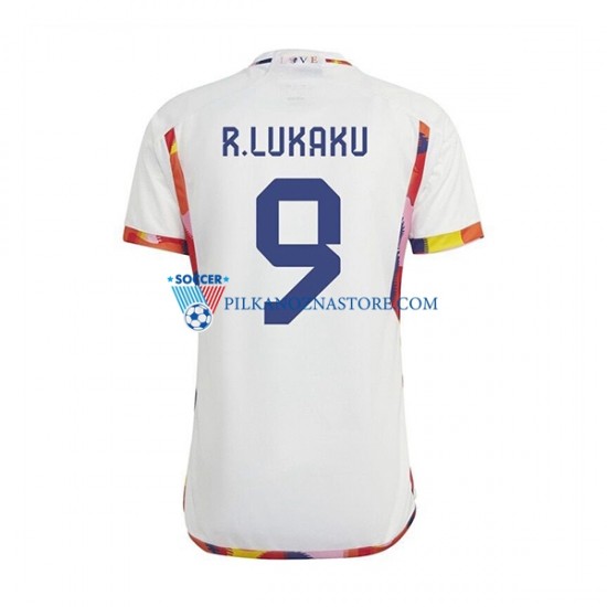 Belgia Lukaku 9 Koszulka Męska Wyjazdowy MŚ 2022 Krótkie Rękawy