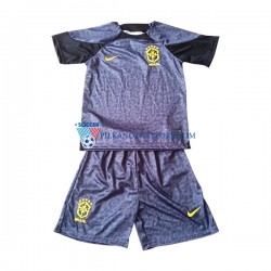 Strój Bramkarski Brazylia dla Dzieci Koszulka Domowy MŚ 2022 Krótkie Rękawy