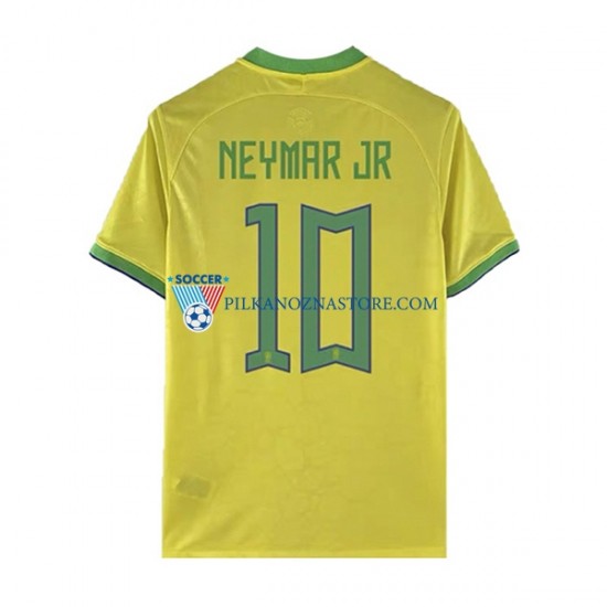 Brazylia Neymar JR 10 Koszulka Męska Domowy MŚ 2022 Krótkie Rękawy