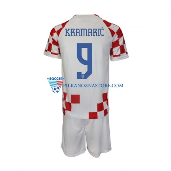 Chorwacja dla Dzieci Kramaric 9 Koszulka Domowy MŚ 2022 Krótkie Rękawy
