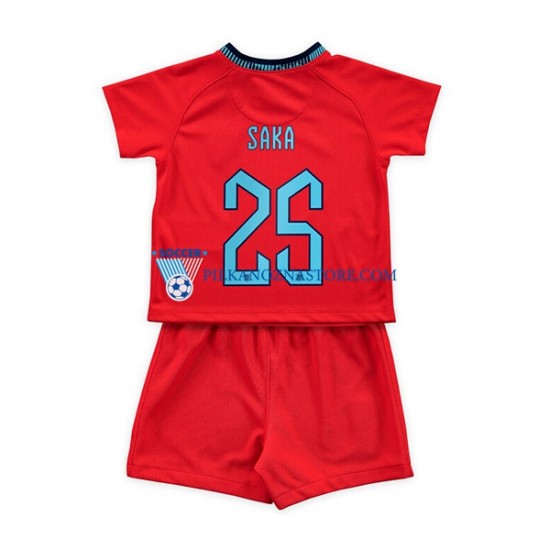 Anglia dla Dzieci Saka 25 Koszulka Wyjazdowy MŚ 2022 Krótkie Rękawy