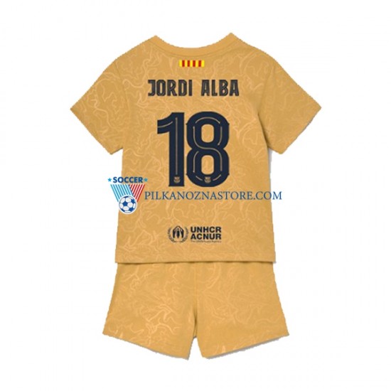 FC Barcelona dla Dzieci Jordi Alba 18 Koszulka Wyjazdowy 2022-2023 Krótkie Rękawy