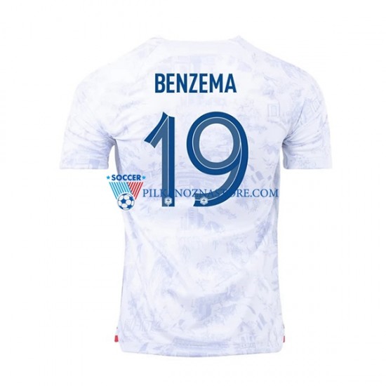 Francja Benzema 19 Koszulka Męska Wyjazdowy MŚ 2022 Krótkie Rękawy