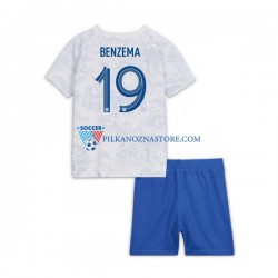 Francja dla Dzieci Benzema 19 Koszulka Wyjazdowy MŚ 2022 Krótkie Rękawy